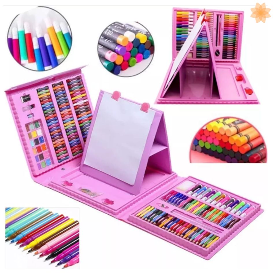 kit dibujo 208 pzas Juego de Colorear para niñas y niños, Rosa y azul ¡¡¡ PAGA AL RECIBIR!!!
