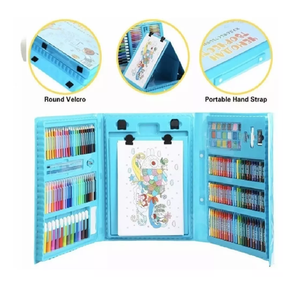 kit dibujo 208 pzas Juego de Colorear para niñas y niños, Rosa y azul  ¡¡¡ PAGA AL RECIBIR!!!