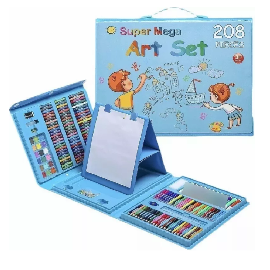 kit dibujo 208 pzas Juego de Colorear para niñas y niños, Rosa y azul  ¡¡¡ PAGA AL RECIBIR!!!