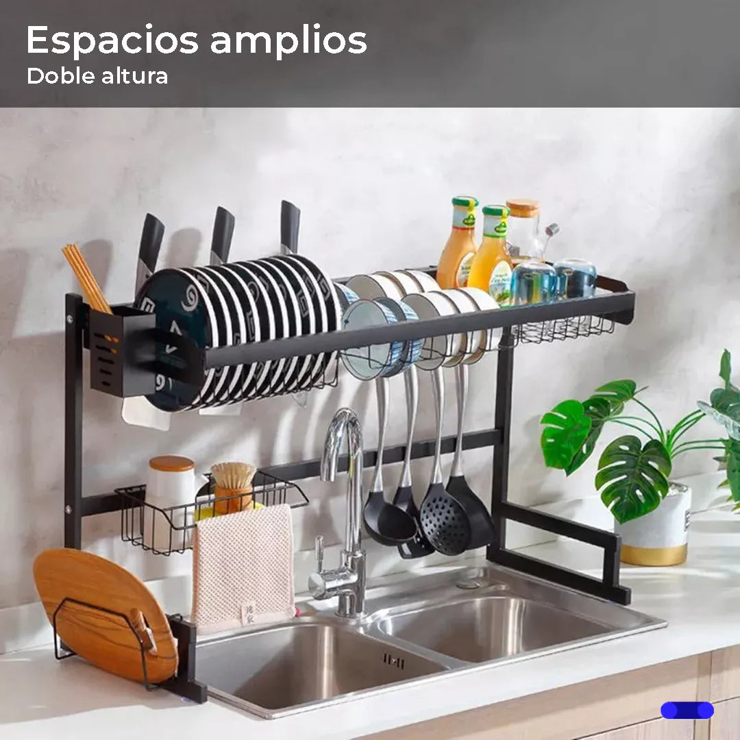 Escurridor de platos organizador de cocina en acero inoxidable, elegante y practico ¡¡¡PAGA AL RECIBIR!!!