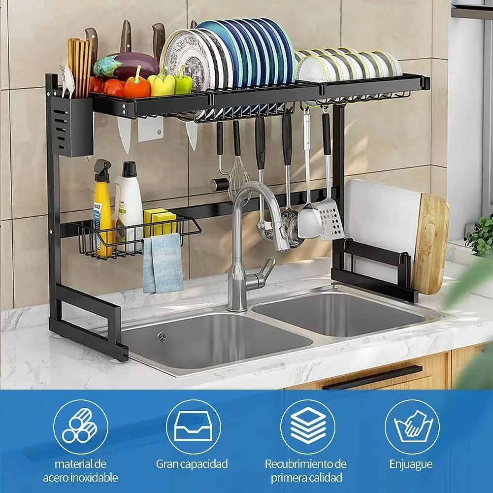 Escurridor de platos organizador de cocina en acero inoxidable, elegante y practico ¡¡¡PAGA AL RECIBIR!!!